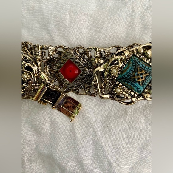 Women’s vintage chunky colourful Moroccan Matrix Bracelet - Picture 7 of 9